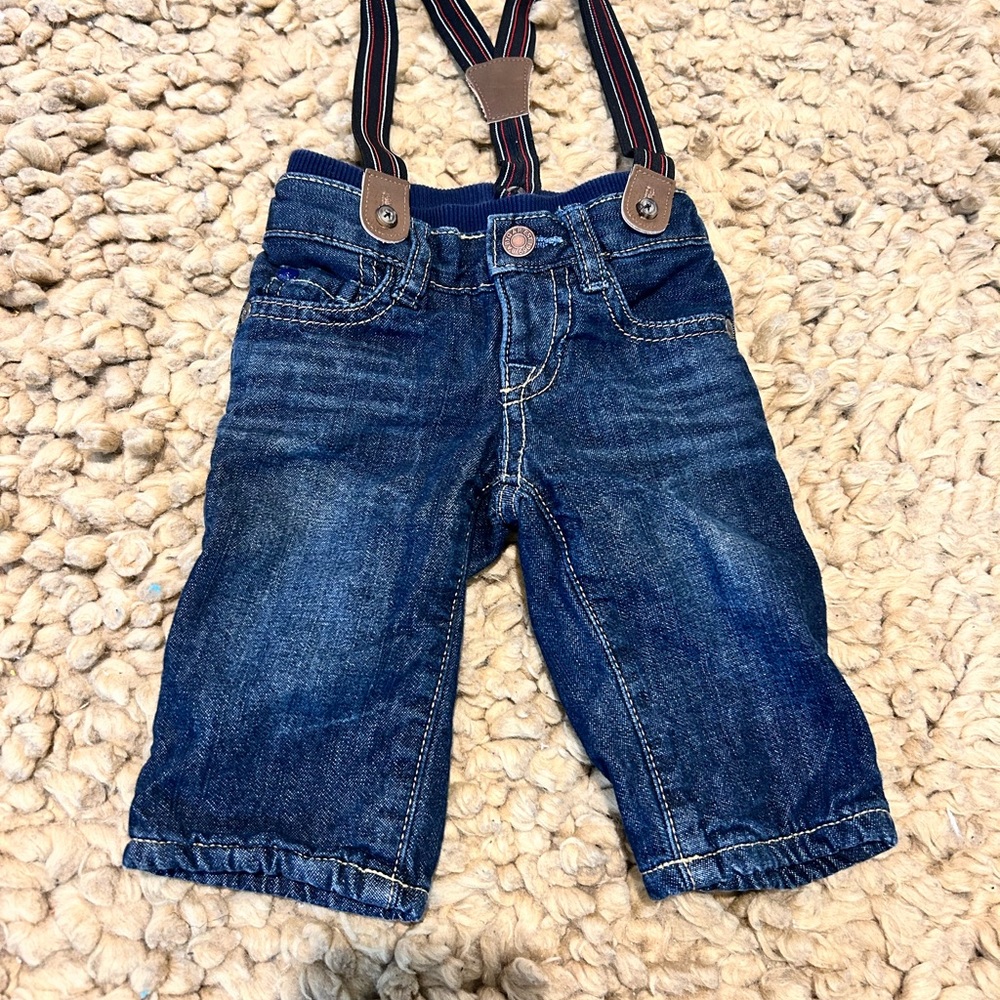 GAP Kids Blue Denim Jeans with Suspenders
